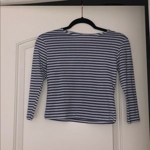 blue and white striped shirt